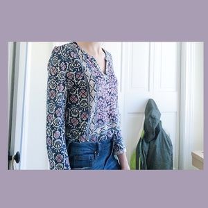 lucky brand blue and purple soft long sleeve